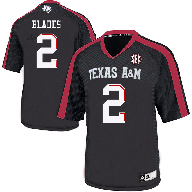 Men #2 Elijah Blades Texas A&M Aggies College Football Jerseys Sale-Black